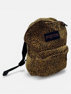 Jansport Yellow and Black Leopard Print Backpack